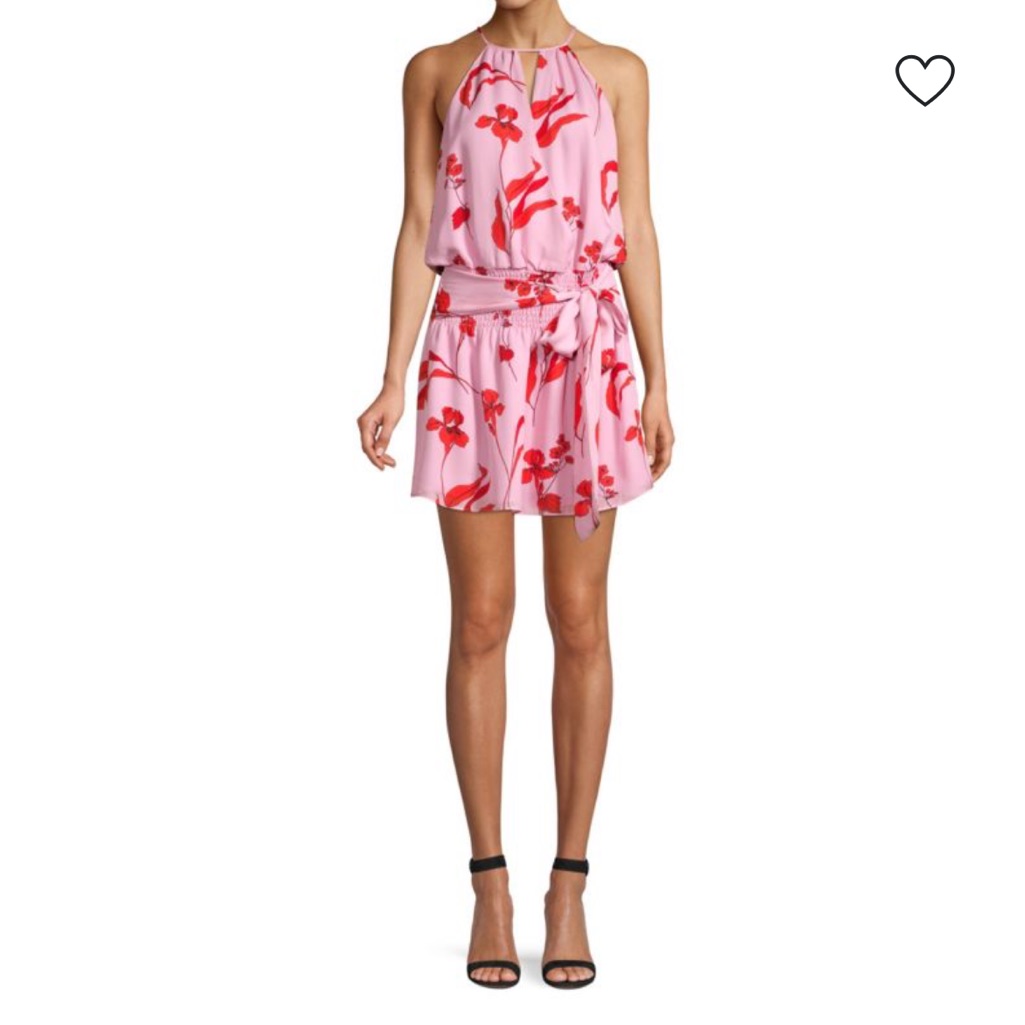 Parker Larissa Floral Mini Dress Halter Sleeveless In Maiden Lane Xs